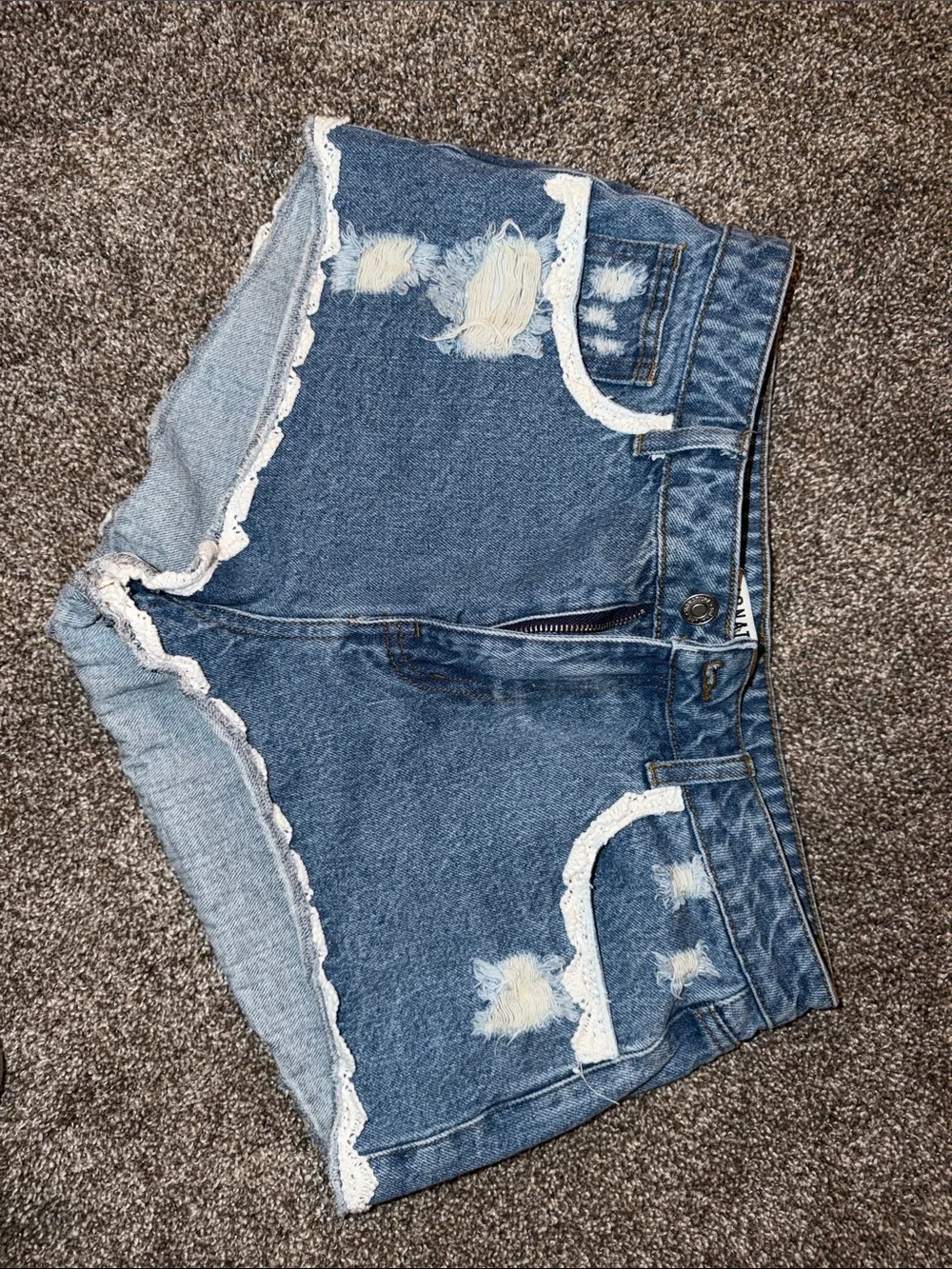 Denim Lace-Trim Women's Shorts